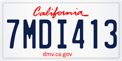 CA license plate 7MDI413