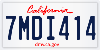 CA license plate 7MDI414