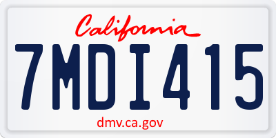 CA license plate 7MDI415