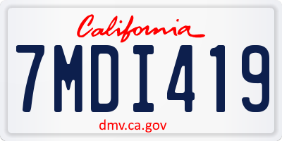 CA license plate 7MDI419