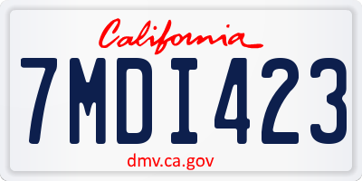 CA license plate 7MDI423