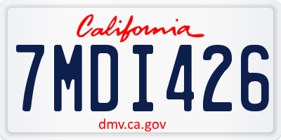 CA license plate 7MDI426