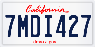 CA license plate 7MDI427