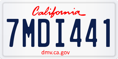 CA license plate 7MDI441