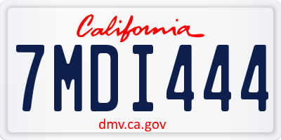 CA license plate 7MDI444