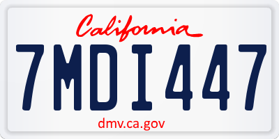 CA license plate 7MDI447