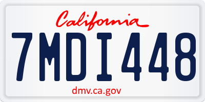 CA license plate 7MDI448