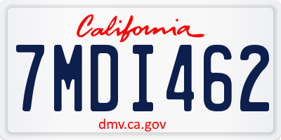 CA license plate 7MDI462