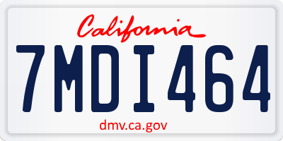 CA license plate 7MDI464