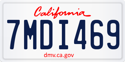 CA license plate 7MDI469