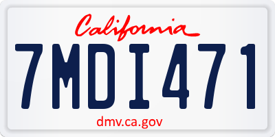 CA license plate 7MDI471