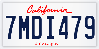 CA license plate 7MDI479