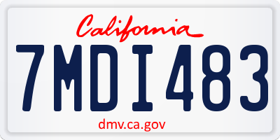 CA license plate 7MDI483