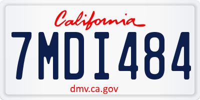 CA license plate 7MDI484