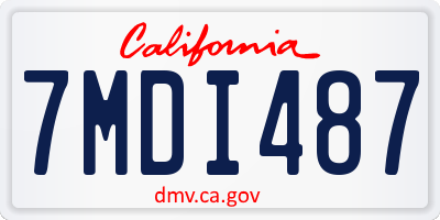 CA license plate 7MDI487