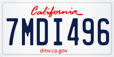 CA license plate 7MDI496