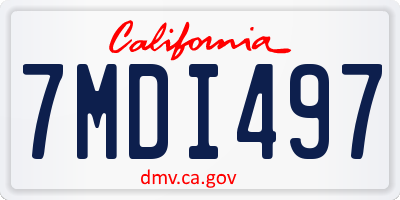 CA license plate 7MDI497
