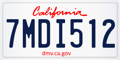 CA license plate 7MDI512