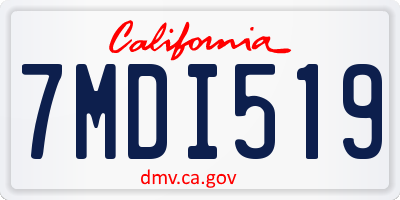 CA license plate 7MDI519