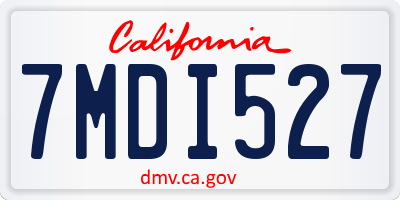 CA license plate 7MDI527