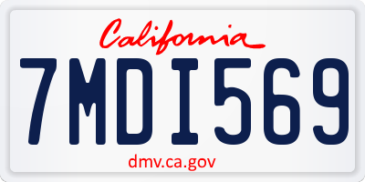 CA license plate 7MDI569