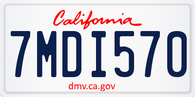 CA license plate 7MDI570