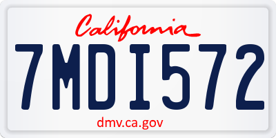 CA license plate 7MDI572