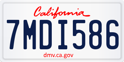 CA license plate 7MDI586