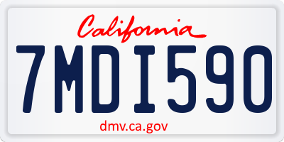 CA license plate 7MDI590