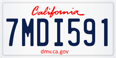 CA license plate 7MDI591