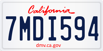 CA license plate 7MDI594