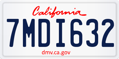 CA license plate 7MDI632