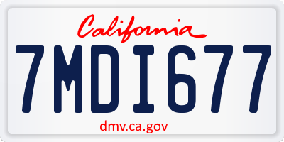 CA license plate 7MDI677