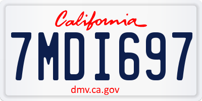 CA license plate 7MDI697