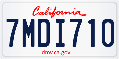 CA license plate 7MDI710