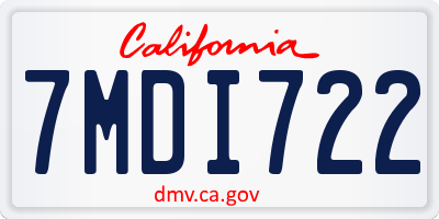 CA license plate 7MDI722