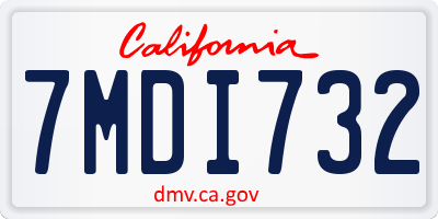 CA license plate 7MDI732