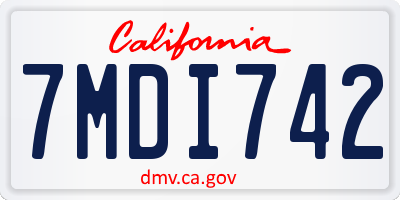 CA license plate 7MDI742