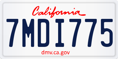 CA license plate 7MDI775