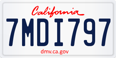 CA license plate 7MDI797