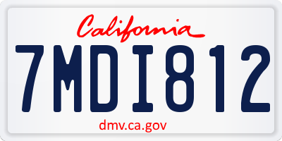 CA license plate 7MDI812