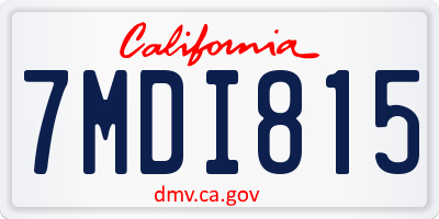 CA license plate 7MDI815