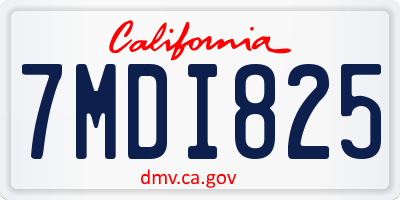 CA license plate 7MDI825