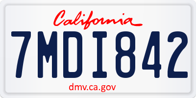 CA license plate 7MDI842