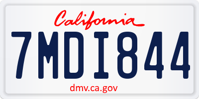 CA license plate 7MDI844