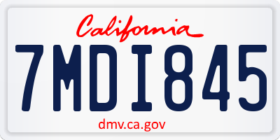 CA license plate 7MDI845