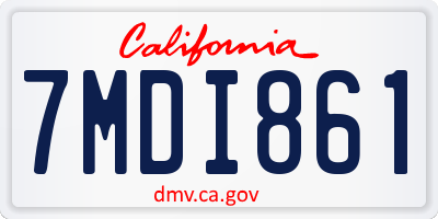 CA license plate 7MDI861