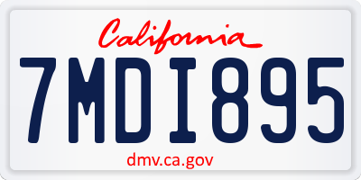 CA license plate 7MDI895