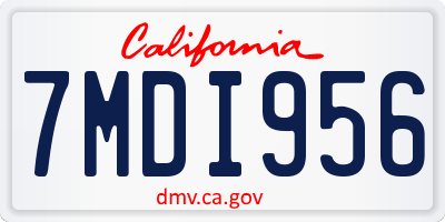 CA license plate 7MDI956