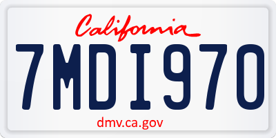 CA license plate 7MDI970